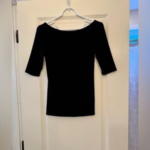 Black scoop neck top